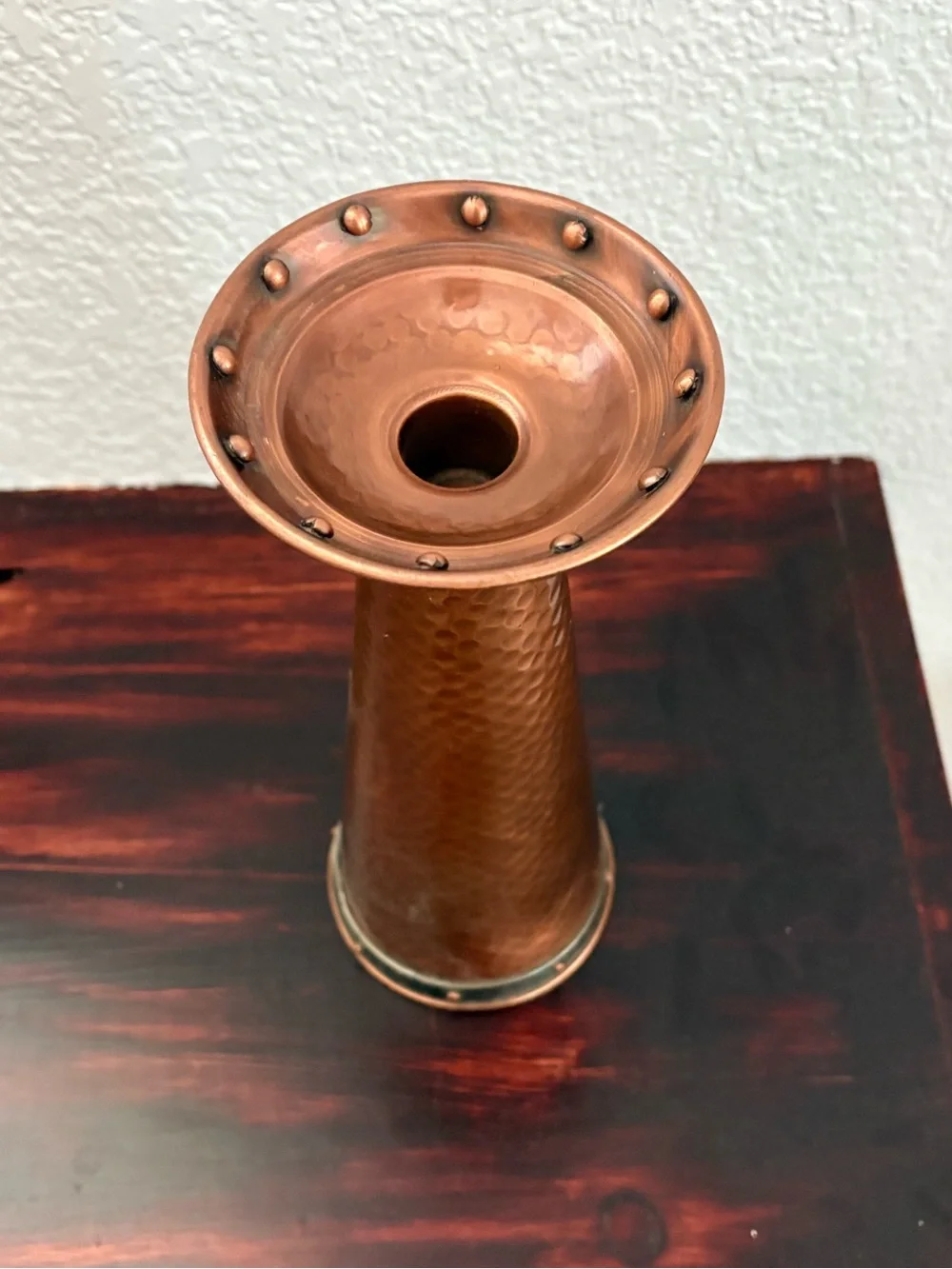 NEW Hammered Copper Cone Candle Holder - Picture 2 of 3